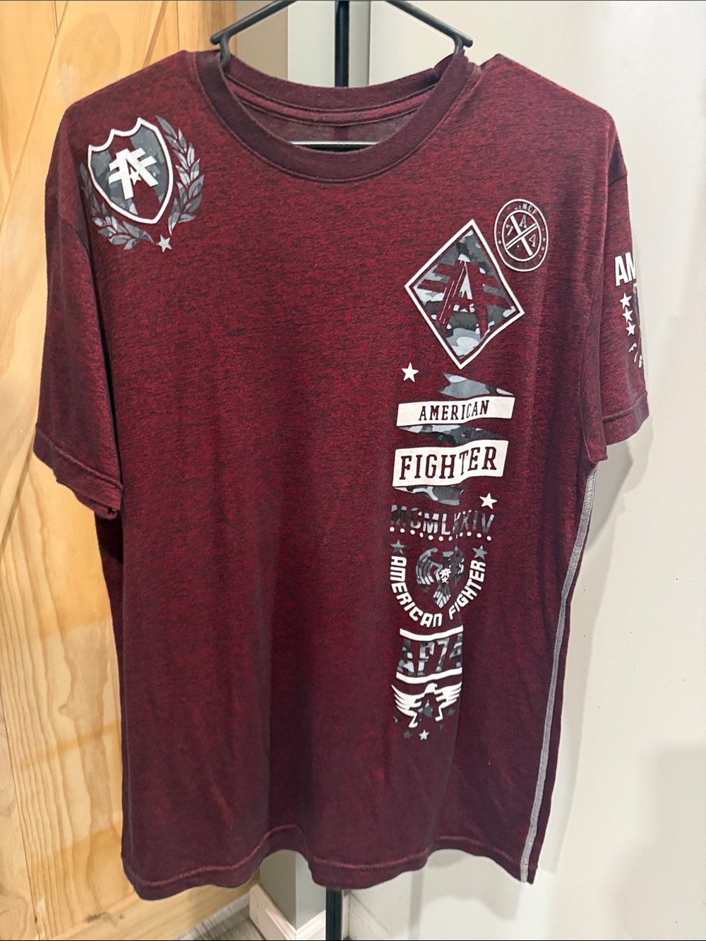 Men’s American Fighter Maroon Graphic Short Sleeve Tee